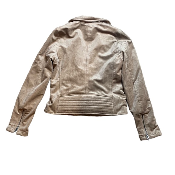 BLANK NYC Faux Suede Moto Jacket in Shroom Tan S - Picture 3 of 6